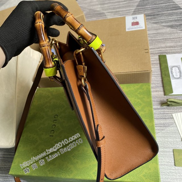 Gucci新款女包 古馳全皮手提肩背竹節包 竹節提手雙G配件 Gucci小號托特包 660195  ydg3311